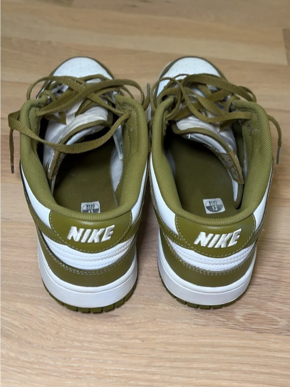 Nike Dunk Low Size 13 Olive Green and White Low-Top Sneakers - Men